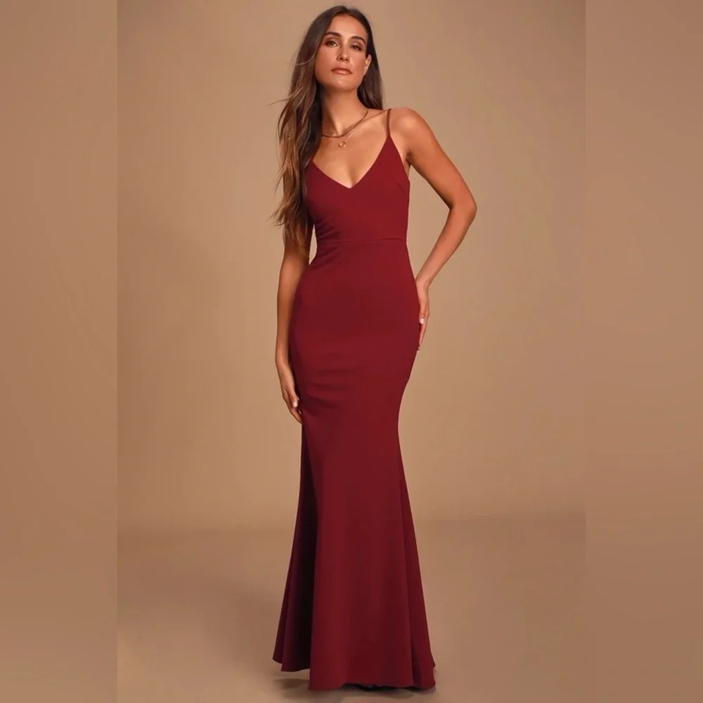 Lulus Infinite Glory Wine Red Maxi Dress NWOT - Picture 1 of 9